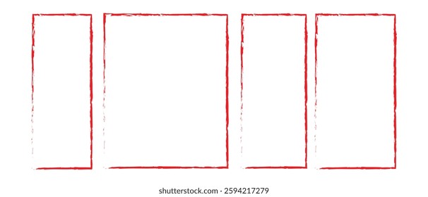set of grunge rectangle photo frame icon design. Abstract and retro picture grunge rectangle photo frame icon set on white background. vector illustration.