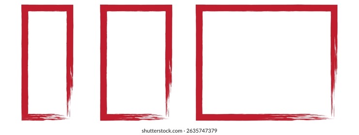 Set von farbigen Rechteck Foto Frame Icon Design. Abstraktes und Retro-Bild farbiges Rechteck Fotorahmen Symbol auf weißem Hintergrund gesetzt. Vektorgrafik. 