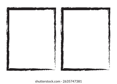 set of grunge rectangle photo frame icon design. Abstract and retro picture grunge rectangle photo frame icon set on white background. vector illustration. 
