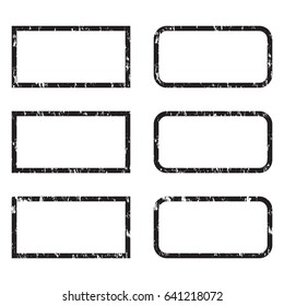 Set of the grunge rectangular borders.
