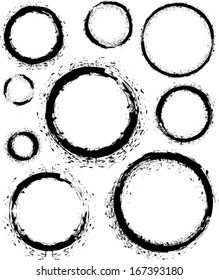 Set of grunge round frames