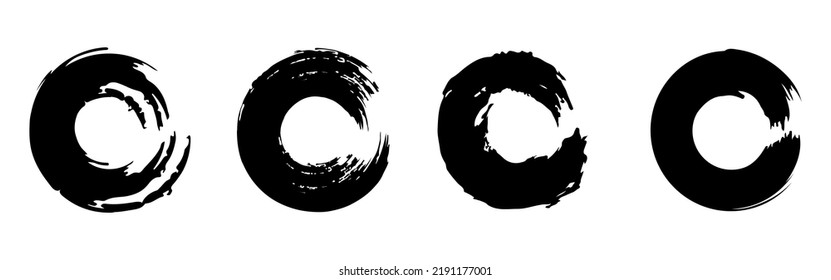 Set of grunge round frames.