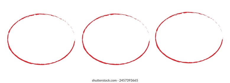 Set of grunge round frames vector Paint Brush Stroke Circle Isolated