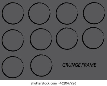 Set of Grunge round shape with brush vector