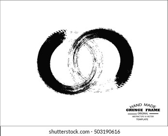 Set of Grunge round shape with brush vector