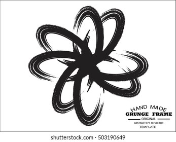 Set of Grunge round shape with brush vector