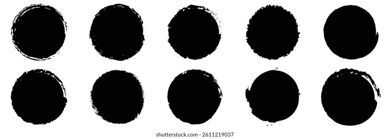 Set of Grunge round shapes. Grunge banner collection. of vector illustration