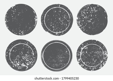 Set of grunge round stamps, frames.