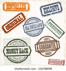 Set of grunge rubber stamp