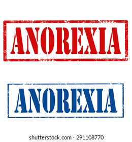 Set of grunge rubber stamp with text Anorexia,vector illustration