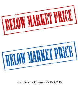 Set of grunge rubber stamp with text Below Market Price,vector illustration