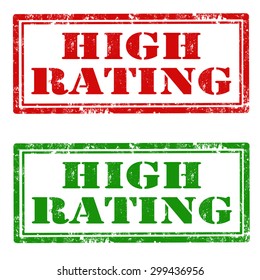 Set of grunge rubber stamp with text High Rating,vector illustration