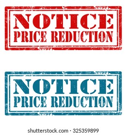 Set of grunge rubber stamp with text Notice-Price Reduction,vector illustration