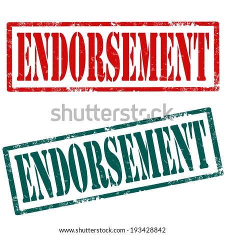 Set of grunge rubber stamp with text Endorsement,vector illustration