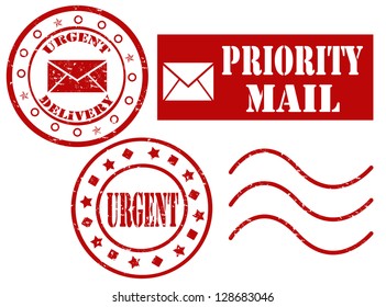 Set of grunge rubber stamp with word urgent inside,vector illustration