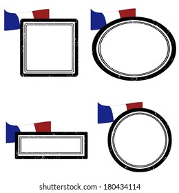 Set of grunge rubber stamps with the flag of France, vector illustration 