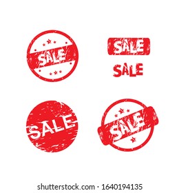 A set of grunge rubber stamps with sale text for sellers