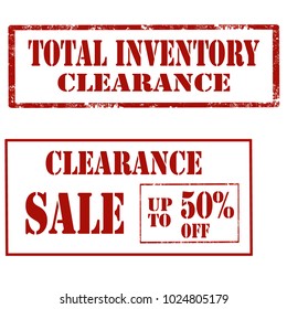 Set of grunge rubber stamps with text Clearance,vector illustration
