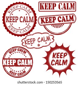 Set of grunge rubber stamps with text Keep calm,vector illustration