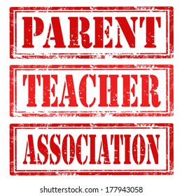 Set Of Grunge Rubber Stamps With Text Parent,Teacher And Association,vector Illustration