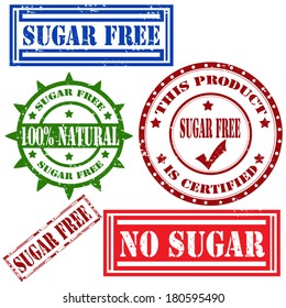 Set of grunge rubber stamps with text Sugar Free,vector illustration