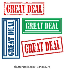 Set of grunge rubber stamps with text Great Deal,vector illustration
