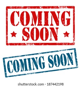 Set of grunge rubber stamps with text Coming Soon,vector illustration