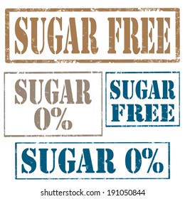 Set of grunge rubber stamps with text Sugar Free,vector illustration