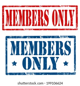 Set of grunge rubber stamps with text Members Only,vector illustration