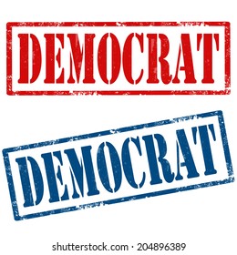 Set of grunge rubber stamps with text Democrat,vector illustration