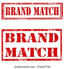 Set of grunge rubber stamps with text Brand Match,vector illustration