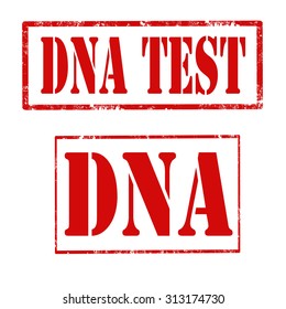 Set of grunge rubber stamps with text DNA Test and DNA,vector illustration