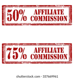 Set of grunge rubber stamps with text Affiliate Commission,vector illustration