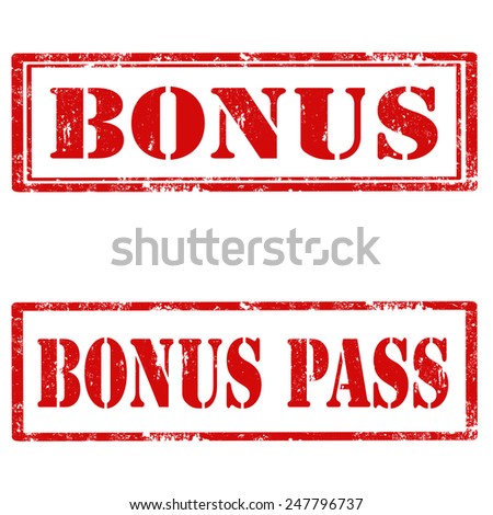 Set of grunge rubber stamps with text Bonus and Bonus Pass,vector illustration