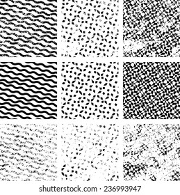 Set of Grunge Rubber Texture Stamp . Distressed Wavy Striped Rectangle