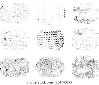 Set of Grunge Rubber Texture Stamp .  Vector Illustration . 