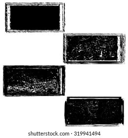 Set of Grunge Rubber Texture Stamp . Distressed 