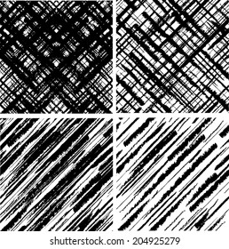 Set of grunge seamless pattern texture. Vector illustration 