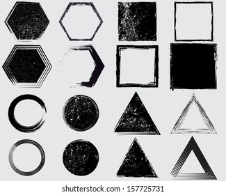 Set of grunge shapes
