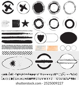 set of grunge shapes with copyspace