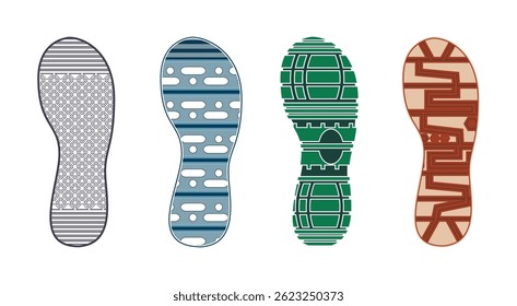 Set Grunge silhouette of footprint vector illustrations