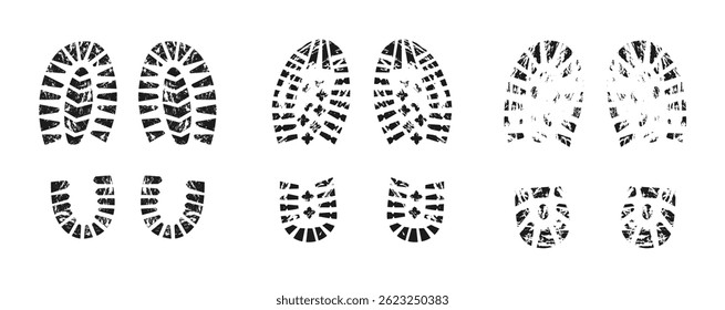 Set Grunge silhouette of footprint vector illustrations