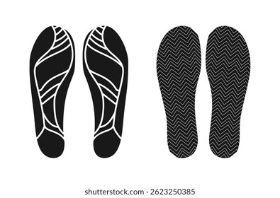 Set Grunge silhouette of footprint vector illustrations