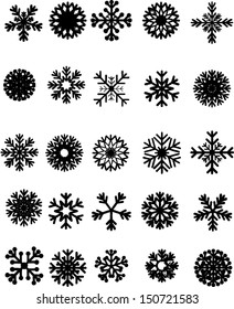 Set of grunge snowflakes