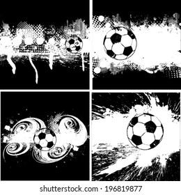 Set of grunge soccer background 