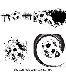 Set of grunge soccer background 
