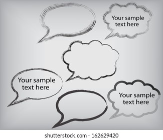 Set of grunge speech bubbles 