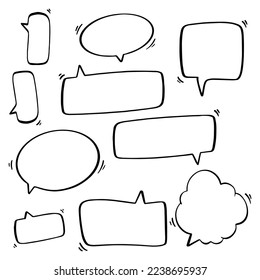 Set of grunge speech bubbles. Emptyr borders. Vector illustration