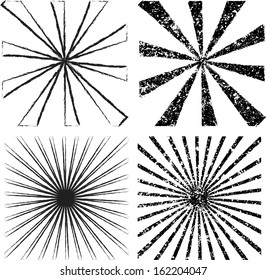 Set of grunge spiral background