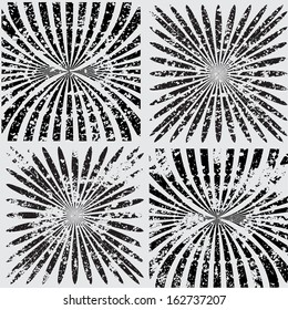 Set of grunge spiral background